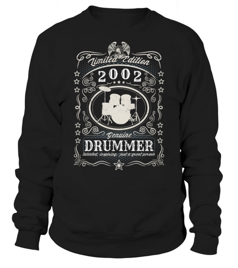 Vintage 2002 Drummer Birthday Gift Percussionist Sweatshirt Unisex
