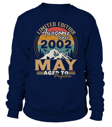 Vintage Born In May 2002 Birthday Gift Sweatshirt Unisex