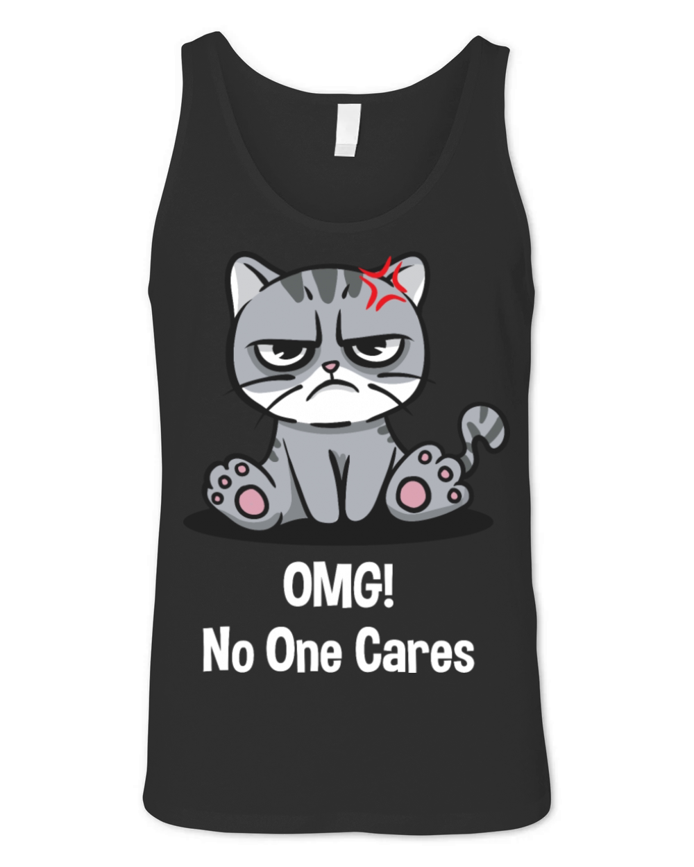 OMG No One Cares Sarcastic Funny Sarcasm Humor Int Unisex Jersey Tank