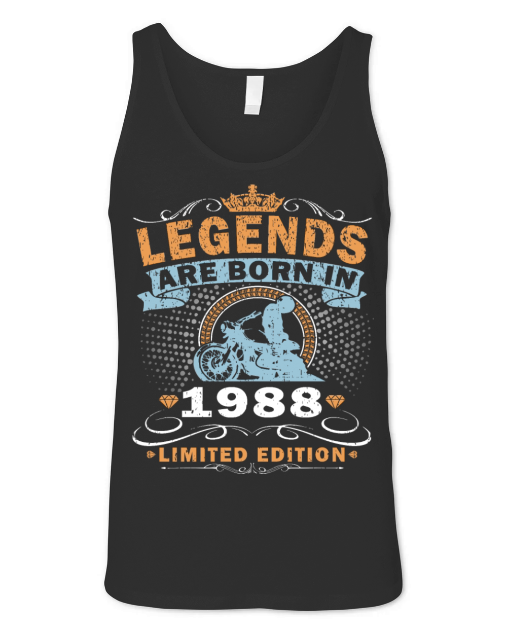 Vintage motorcycle 1988 retro birthday gift Unisex Jersey Tank