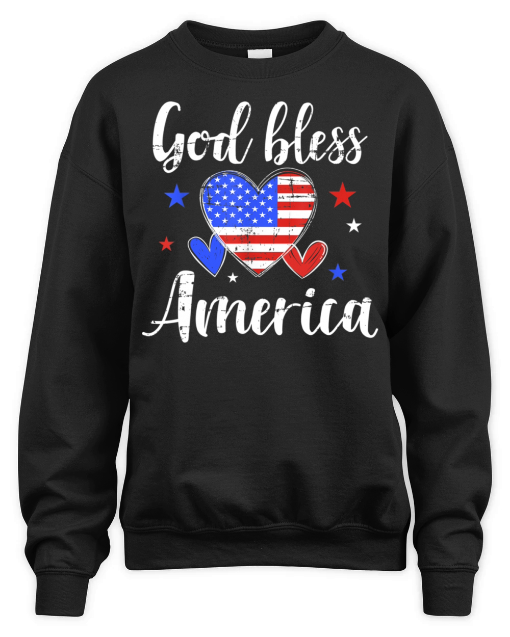 Vintage God Bless America 4th Of July Unisex Premium Crewneck Sweatshirt