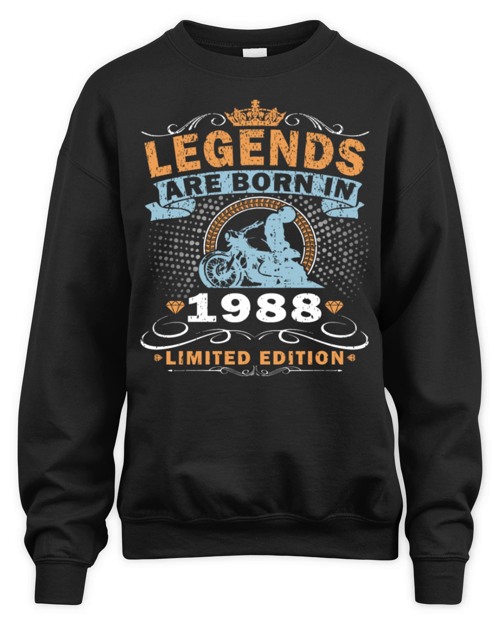Vintage motorcycle 1988 retro birthday gift Unisex Premium Crewneck Sweatshirt