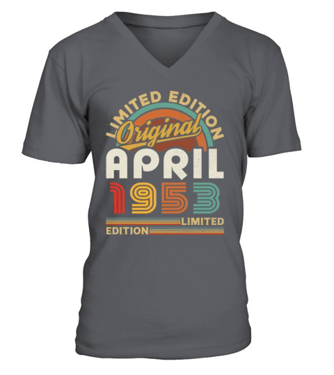 1953 April Vintage Born in 1953 April Gift V-Neck T-shirt