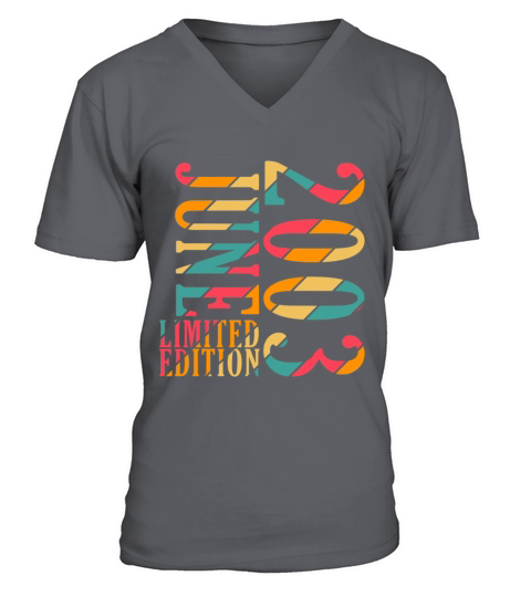 20th Birthday Vintage June 2003 Vintage 2003 V-Neck T-shirt