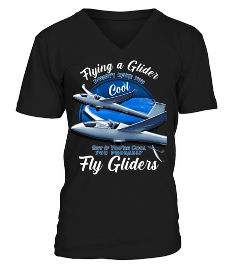 Fly a Glider Engineless Airplane Gliders with a co V-Neck T-shirt