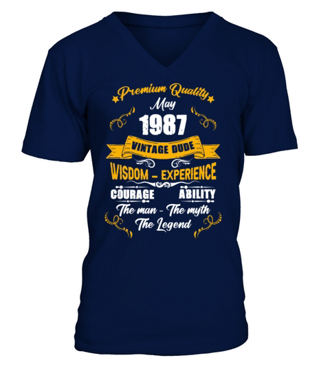May 1974 Vintage Birthday Present V-Neck T-shirt