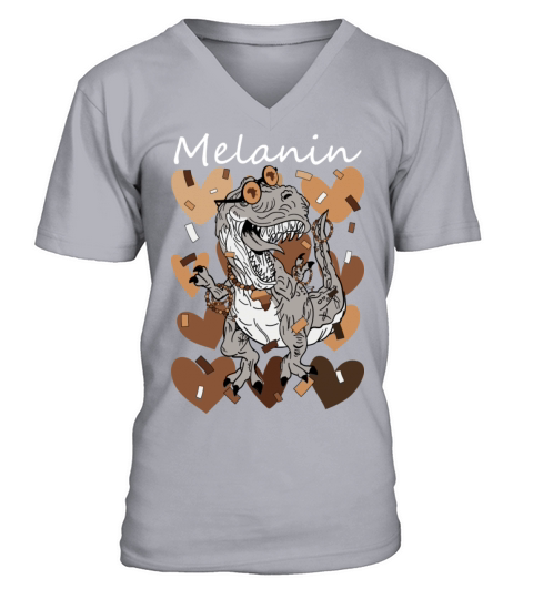 Melanin Dinosaur Black History Month Melanin T Rex V-Neck T-shirt