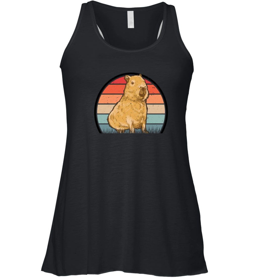 Capybara Retro Vintage Women's Flowy Tank Top