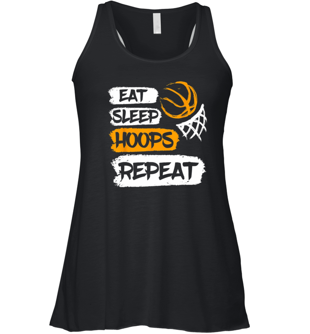 Eat Sleep Hoops Repeat Vintage Basketball Women's Flowy Tank Top
