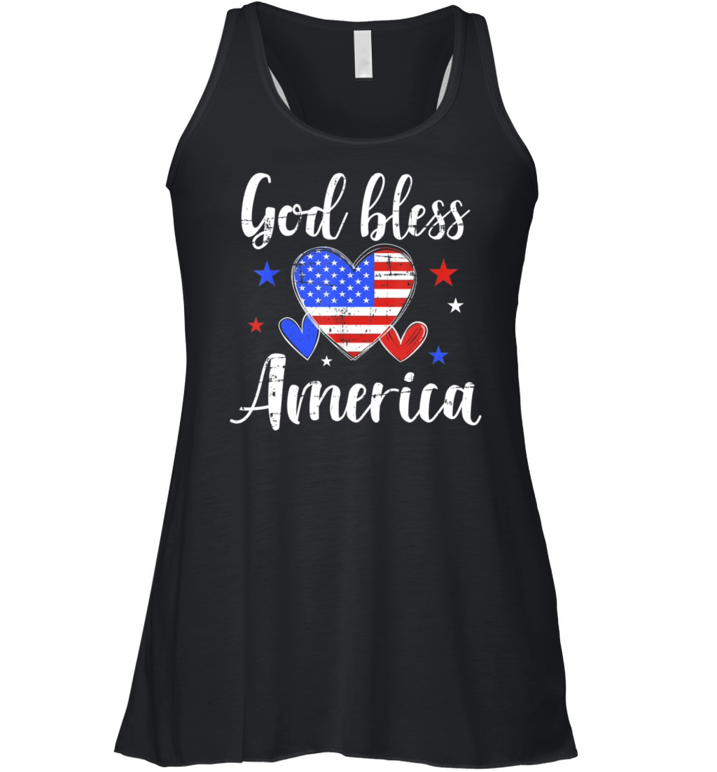 Vintage God Bless America 4th Of July Women's Flowy Tank Top