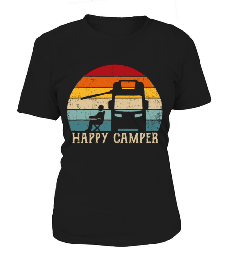 Happy Camper RV Camping idea Men Women Retro Sun 7 Women's T-Shirt