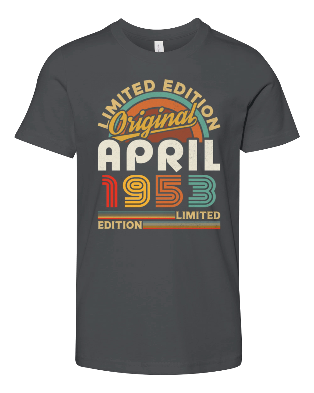 1953 April Vintage Born in 1953 April Gift Youth Unisex Jersey Tee