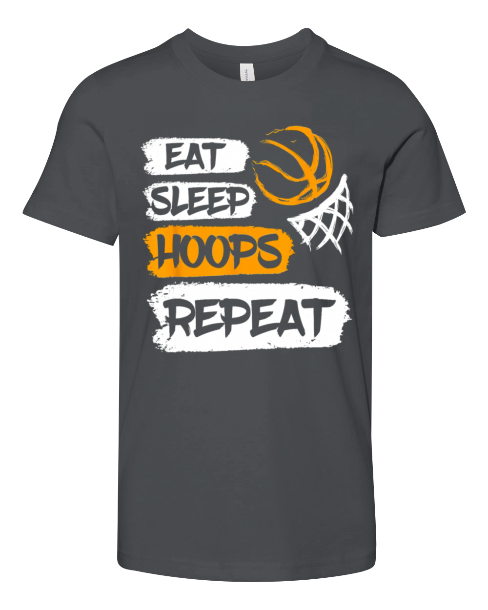 Eat Sleep Hoops Repeat Vintage Basketball Youth Unisex Jersey Tee