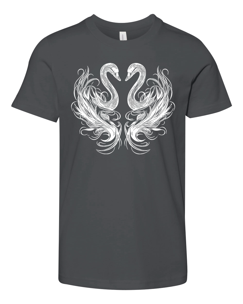 Elegant Swans In The Shape Of A Heart Youth Unisex Jersey Tee