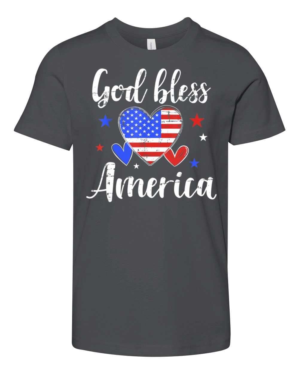 Vintage God Bless America 4th Of July Youth Unisex Jersey Tee