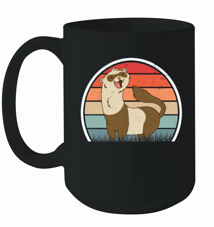 Ferret Retro Weasel Vintage Ceramic Mug