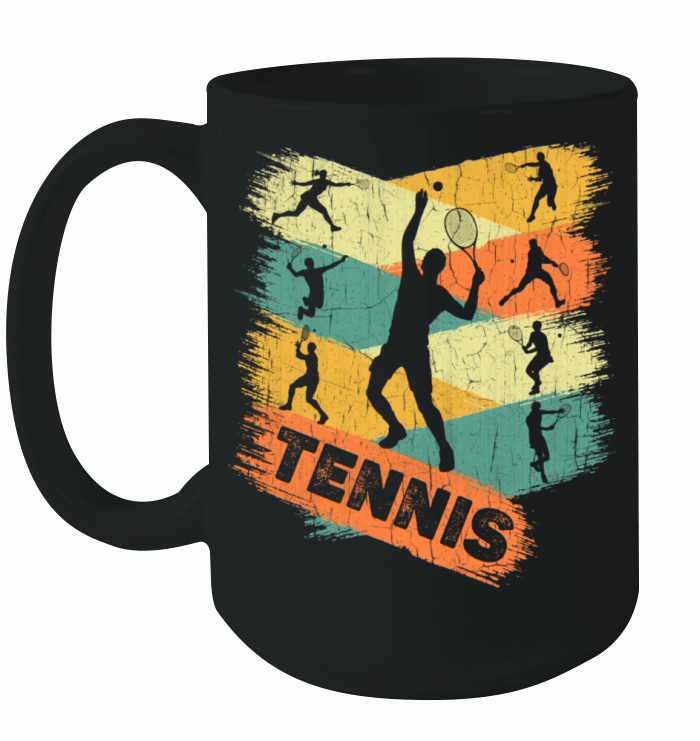 Retro Tennis Player Ceramic Mug