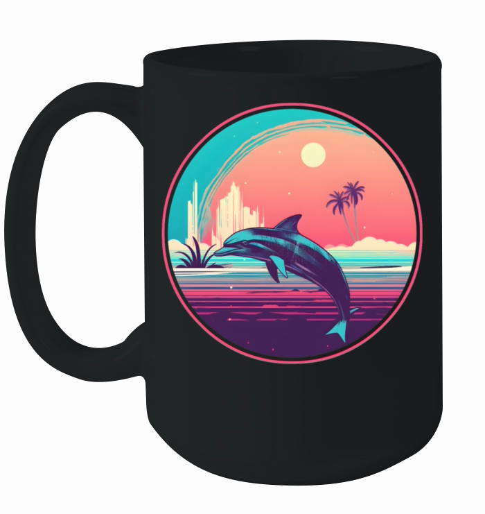 Vintage Dolphin Lovers Ceramic Mug