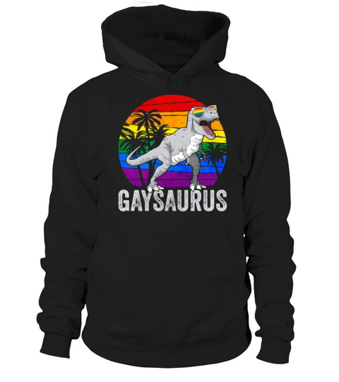 Gay Pride Rainbow Flag Dinosaur Trex LGBTQ Hoodie Unisex