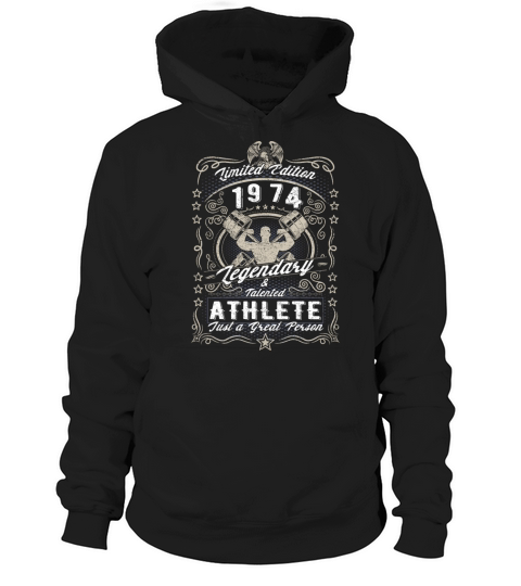 Vintage 1974 Fitness Birthday Gift Sport Hobby Hoodie Unisex