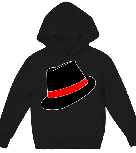 Classic Black Fedora Hat Kids Hoodie