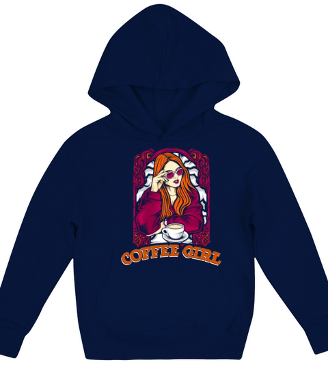 Coffee Girl Barista Queen Latte Art Coffee Lover Kids Hoodie