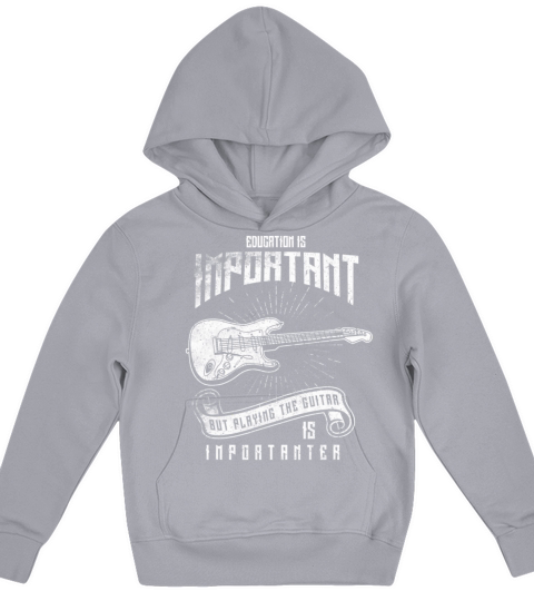 Education Is Important Playing Guitar Importanter Kids Hoodie