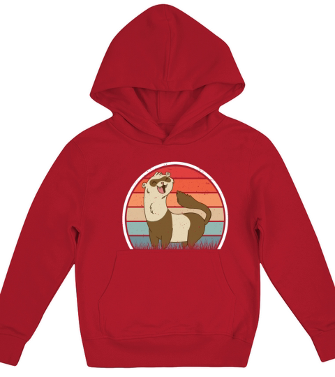 Ferret Retro Weasel Vintage Kids Hoodie