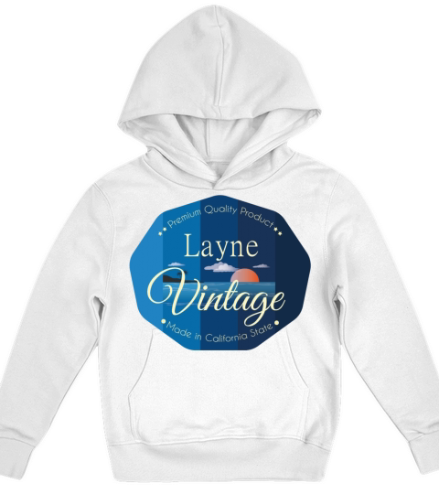 Layne First Name Vintage Blue Kids Hoodie