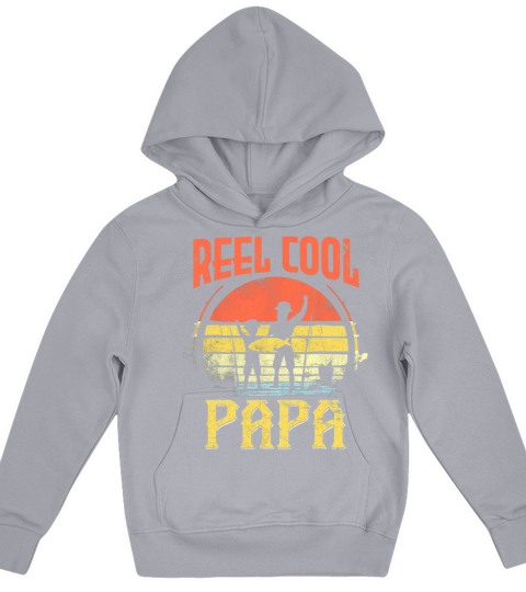 Vintage Reel Cool Papa Fishing Fisherman Father Kids Hoodie