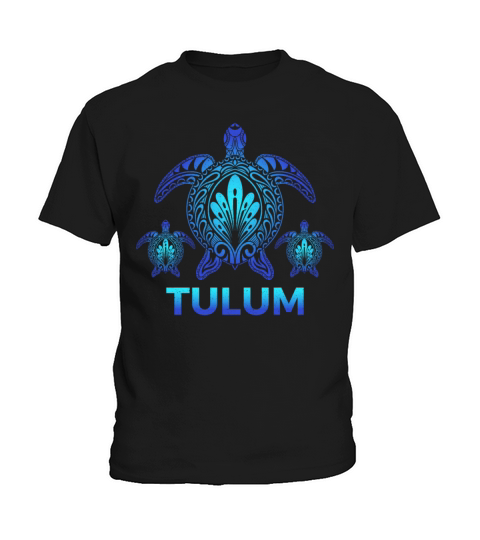 Vintage Tulum Mexico Ocean Blue Turtle Souvenirs Kids T-Shirt