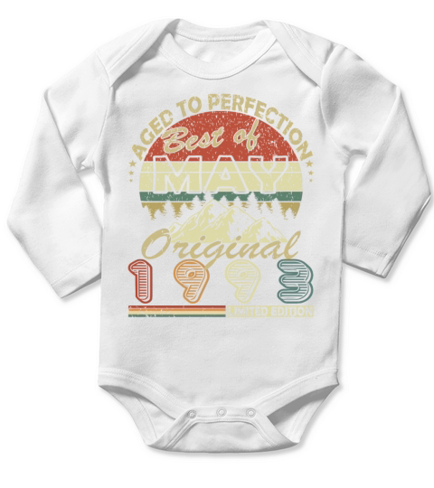 30 years birthday may 1993 may 1993 born Long Sleeve Baby One-Piece