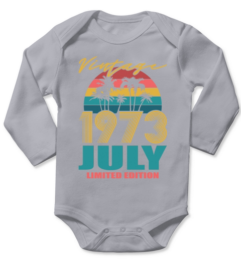 50th birthday july 1973 vintage 1973 Long Sleeve Baby One-Piece