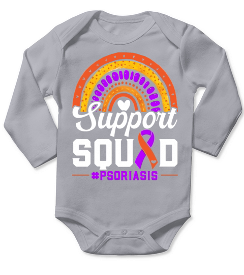 Support Squad Skin Disease Psoriasis Awareness Long Sleeve Baby One-Piece