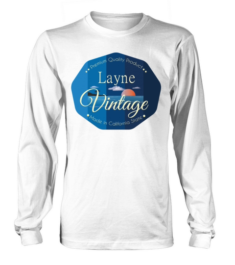 Layne First Name Vintage Blue Long sleeved Unisex