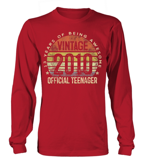 Vintage 2010 Official Teenager 13th Birthday Gifts Long sleeved Unisex