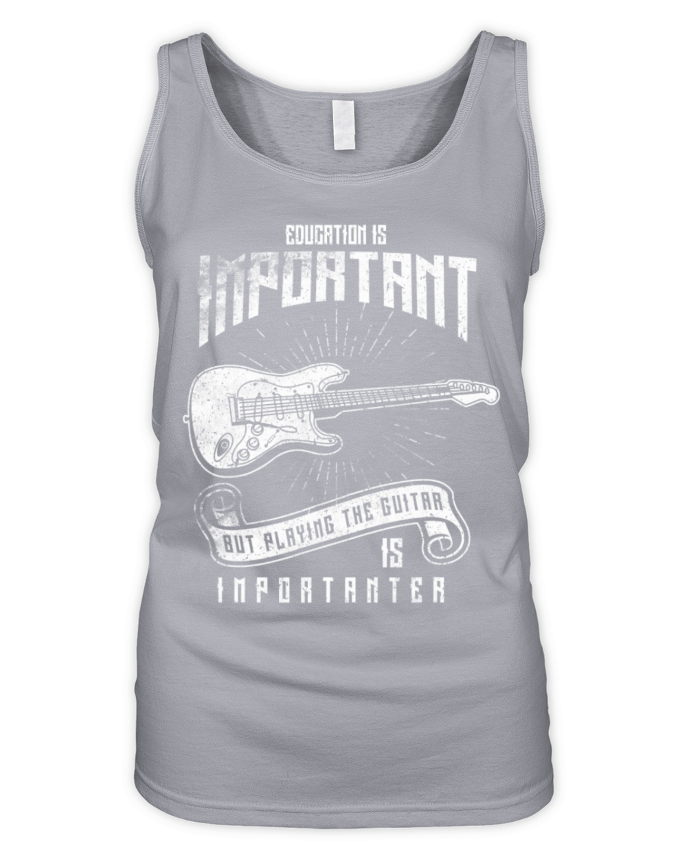Education Is Important Playing Guitar Importanter Organic Women's Tank Top