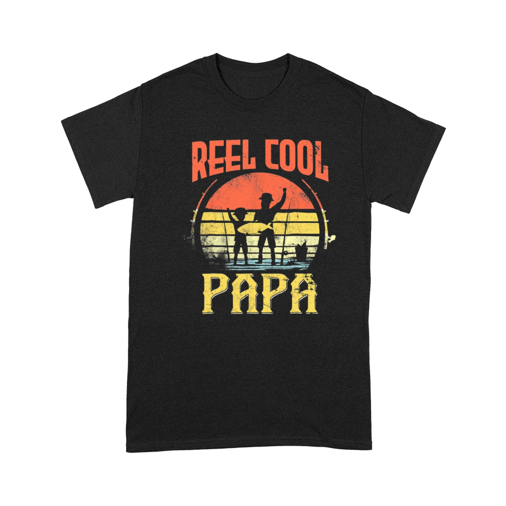 Vintage Reel Cool Papa Fishing Fisherman Father Premium T-shirt