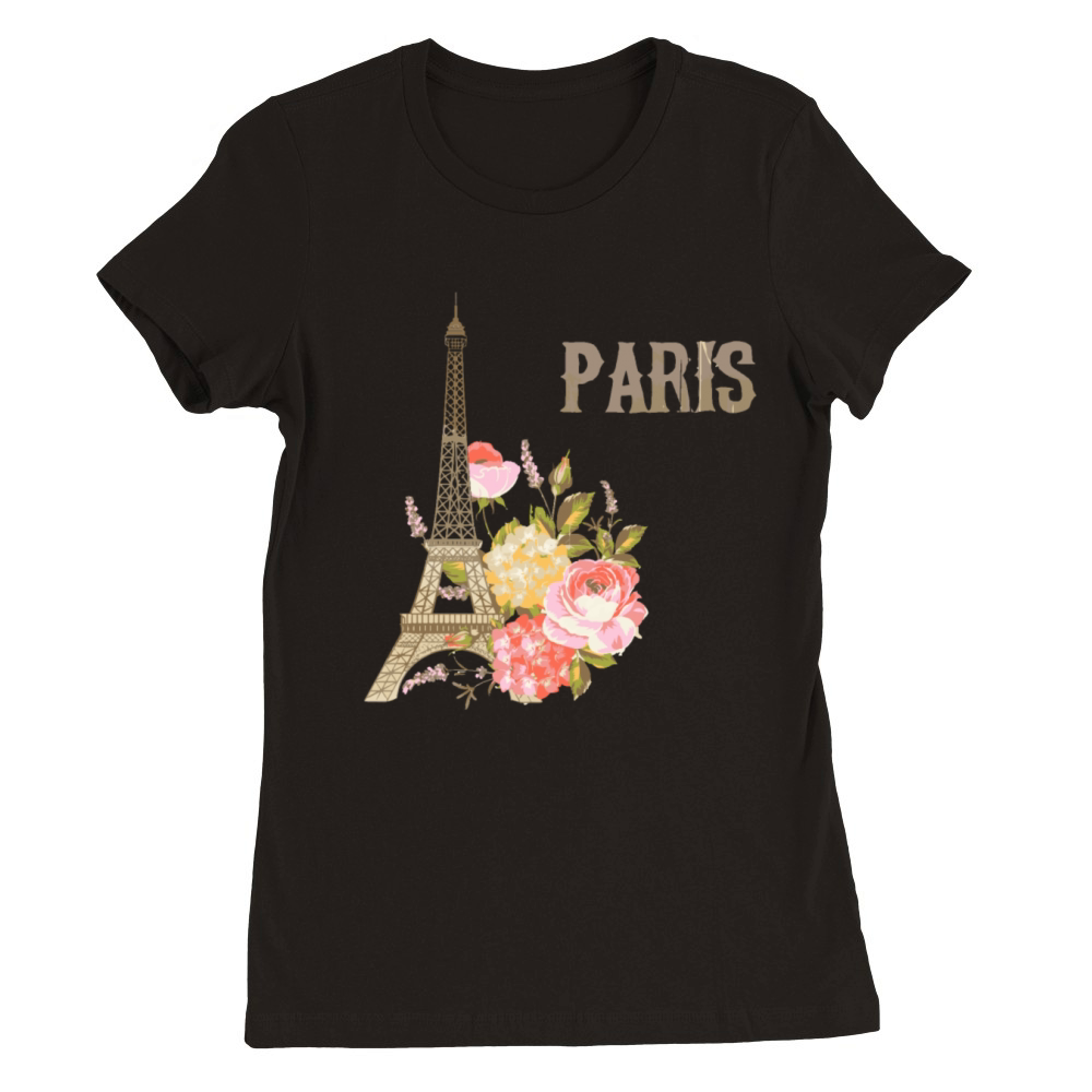 Eiffel Tower Paris Vintage Souvenir Paris France Premium Womens Crewneck T-shirt
