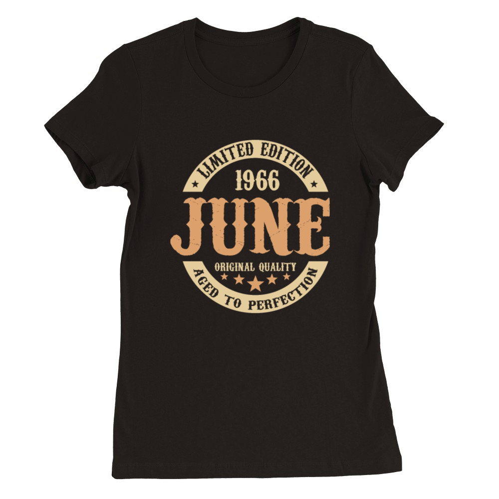 June 1966 Vintage Birthday Present Premium Womens Crewneck T-shirt
