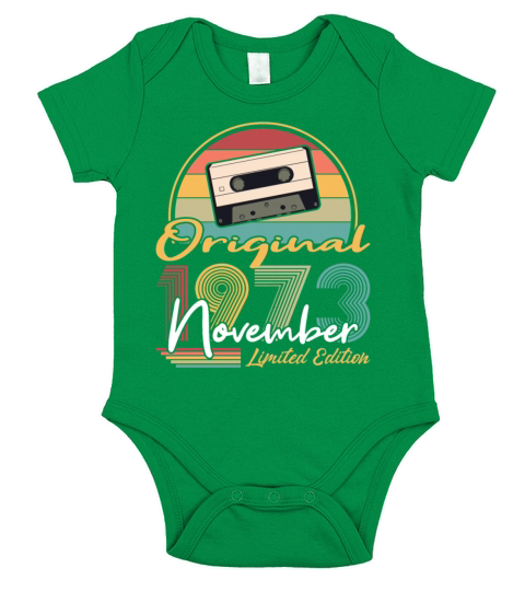 50th birthday november 1973 original 1973 Short Sleeve Baby One-Piece