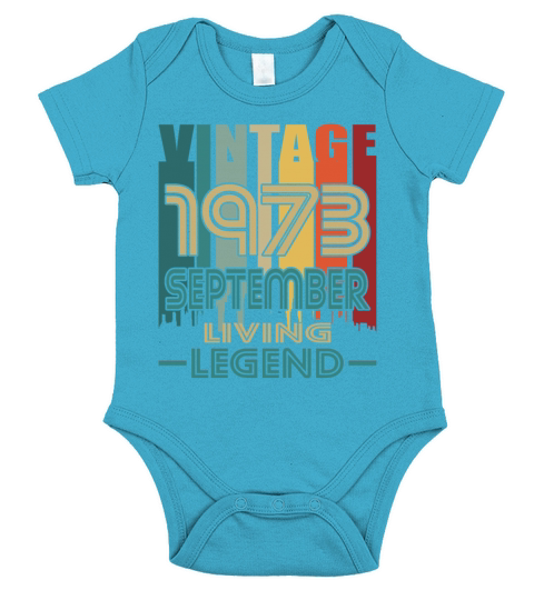 50th birthday september 1973 vintage 1973 Short Sleeve Baby One-Piece