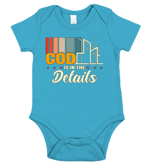 Architecture God Is In The Details Retro Building Short Sleeve Baby One-Piece
