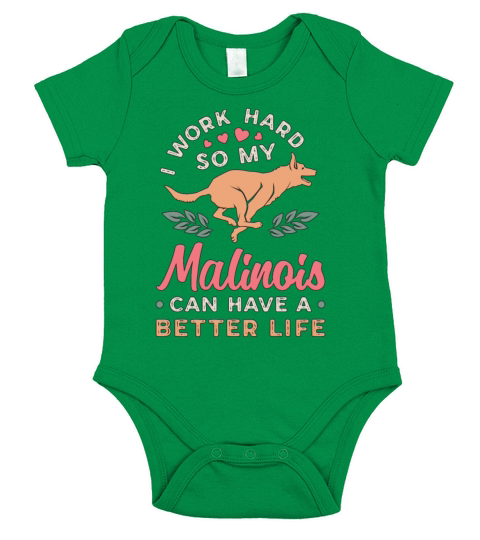 Belgian Malinois I Work Hard So My Police Dog Short Sleeve Baby One-Piece