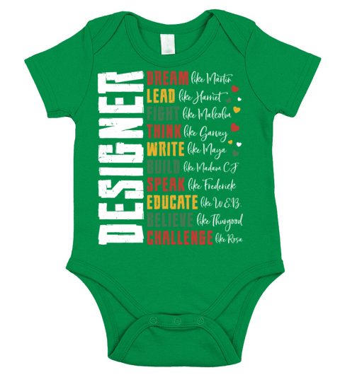 Dream Like Leaders Tee Black History Month Graphic Short Sleeve Baby One-Piece