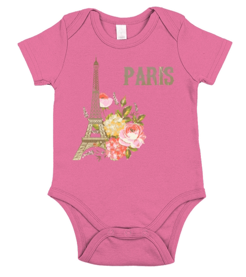 Eiffel Tower Paris Vintage Souvenir Paris France Short Sleeve Baby One-Piece