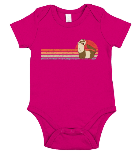 Ferret Retro Weasel Vintage Short Sleeve Baby One-Piece