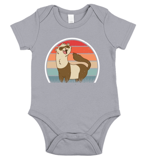 Ferret Retro Weasel Vintage Short Sleeve Baby One-Piece