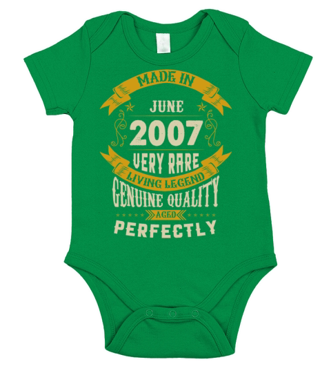 June 2007 Vintage Birthday Present Short Sleeve Baby One-Piece