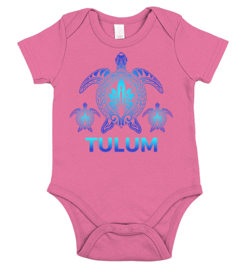 Vintage Tulum Mexico Ocean Blue Turtle Souvenirs Short Sleeve Baby One-Piece